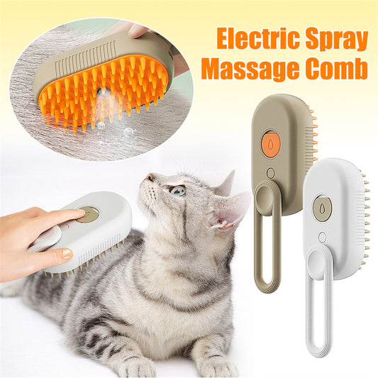 3-in-1 steam pet brush for cats and dogs