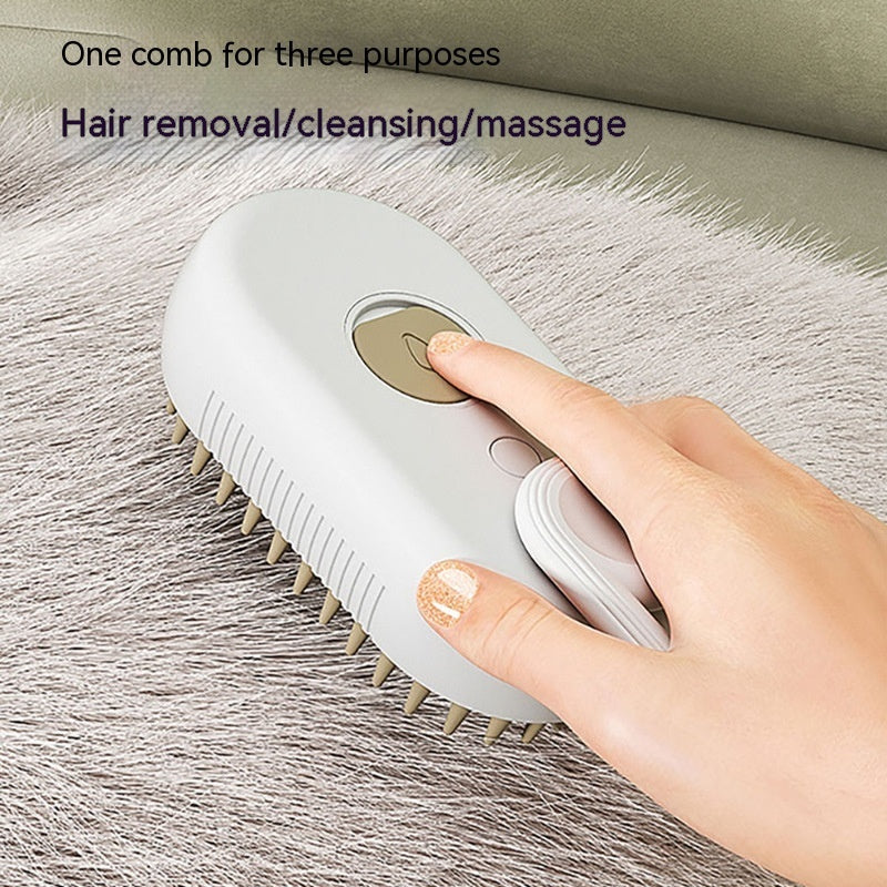 3-in-1 steam pet brush for cats and dogs