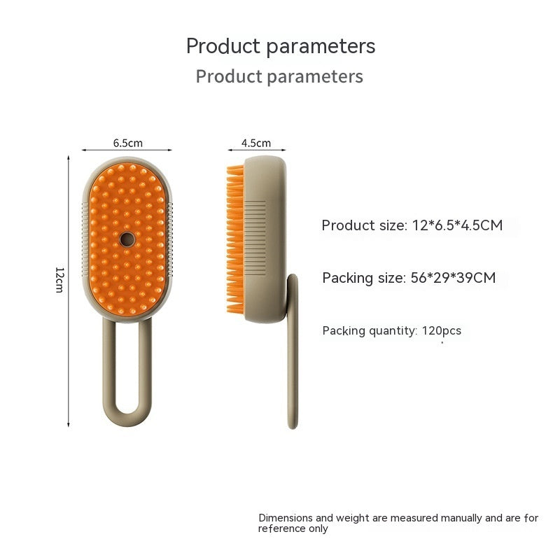 3-in-1 steam pet brush for cats and dogs