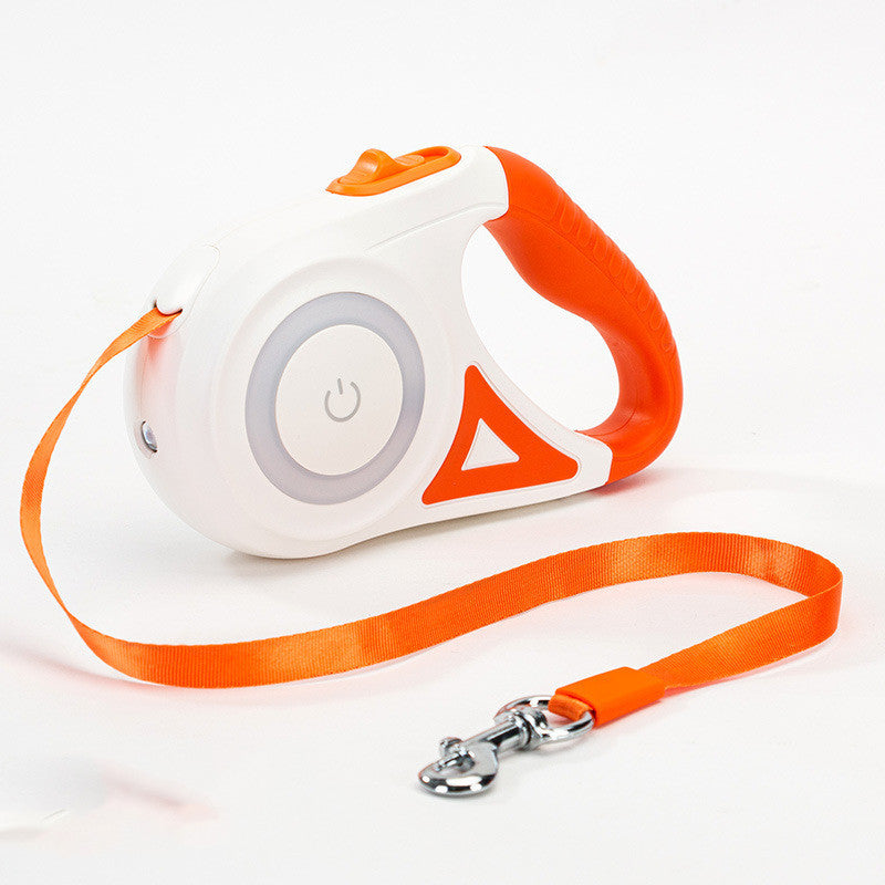 Retractable pet leash with automatic one-button brake