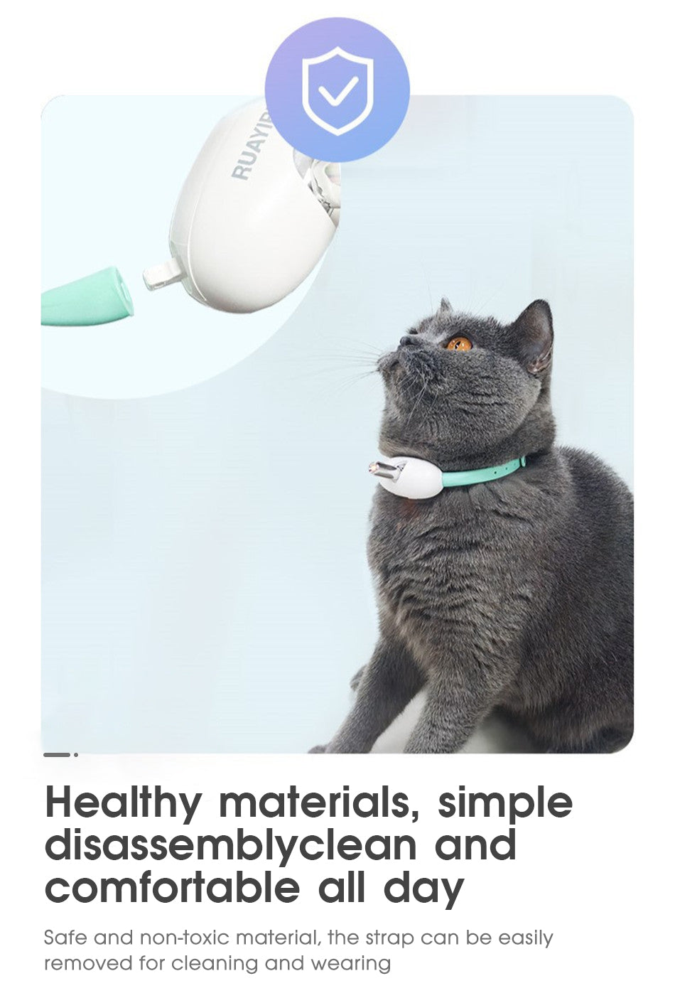 Automatic smart laser cat toy collar for interactive play