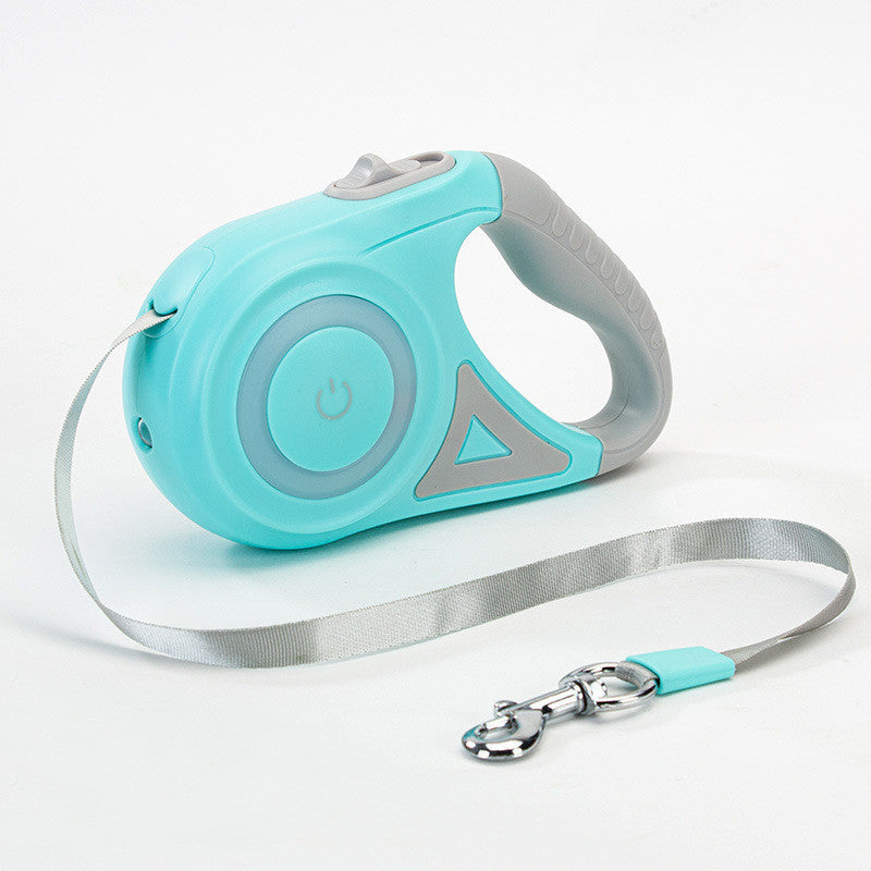 Retractable pet leash with automatic one-button brake