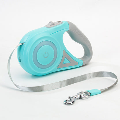 Retractable pet leash with automatic one-button brake