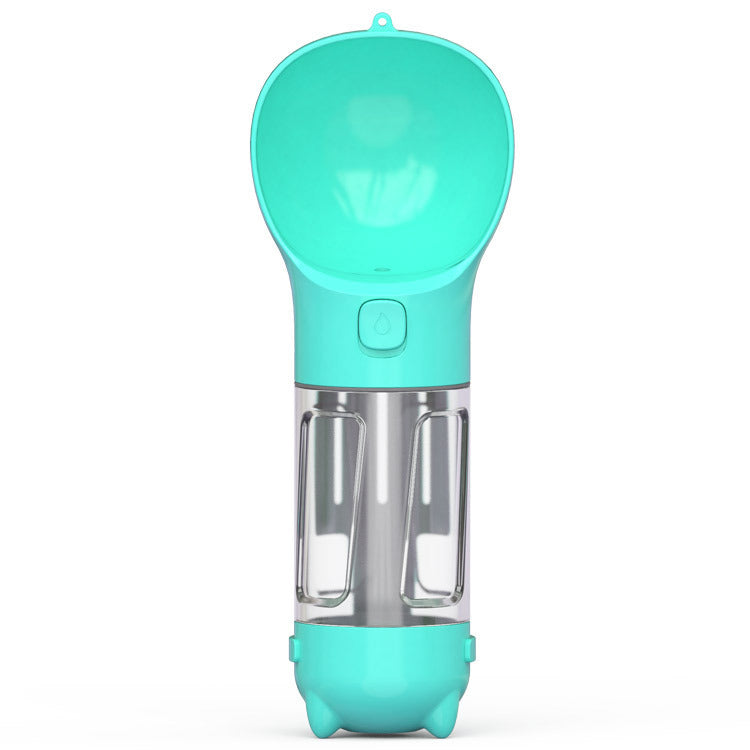 3-in-1 portable pet water bottle with feeding bowl and waste bag