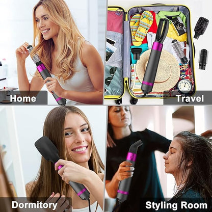 💇‍♀️ Professional 5-in-1 Hair Dryer Brush – Dryer, Straightener & Curler - Veluna