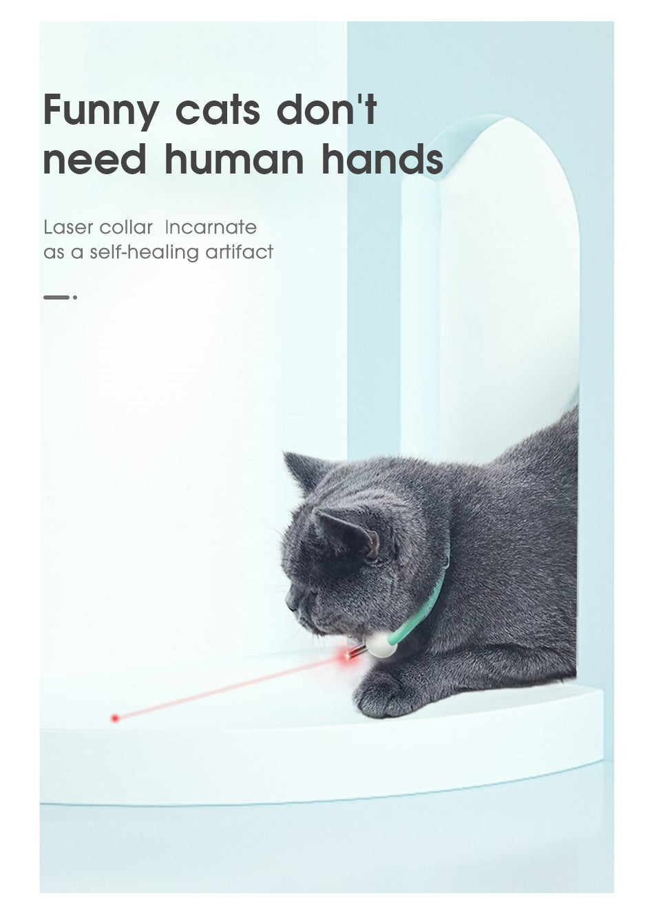 Automatic smart laser cat toy collar for interactive play