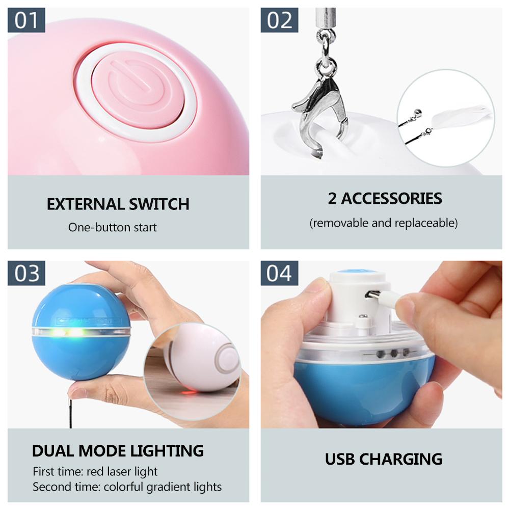 Interactive pet toy ball for cats and small dogs