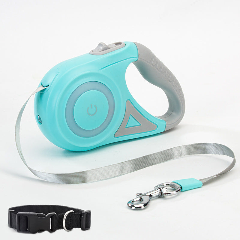 Retractable pet leash with automatic one-button brake