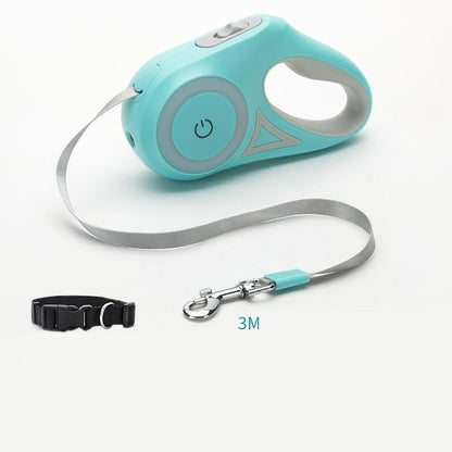 Retractable pet leash with automatic one-button brake