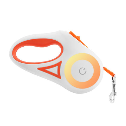 Retractable pet leash with automatic one-button brake