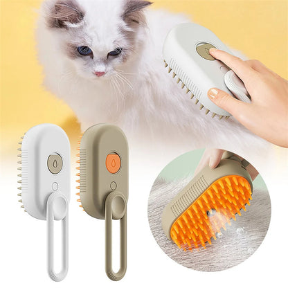 3-in-1 steam pet brush for cats and dogs