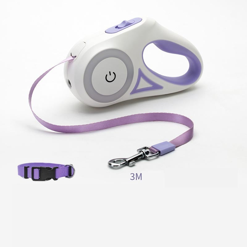 Retractable pet leash with automatic one-button brake