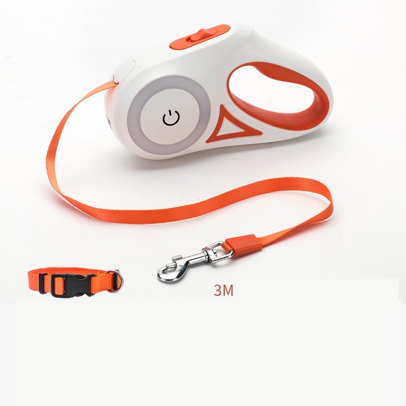 Retractable pet leash with automatic one-button brake