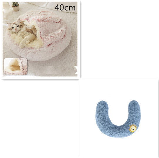 2-in-1 plush pet bed for cats and dogs