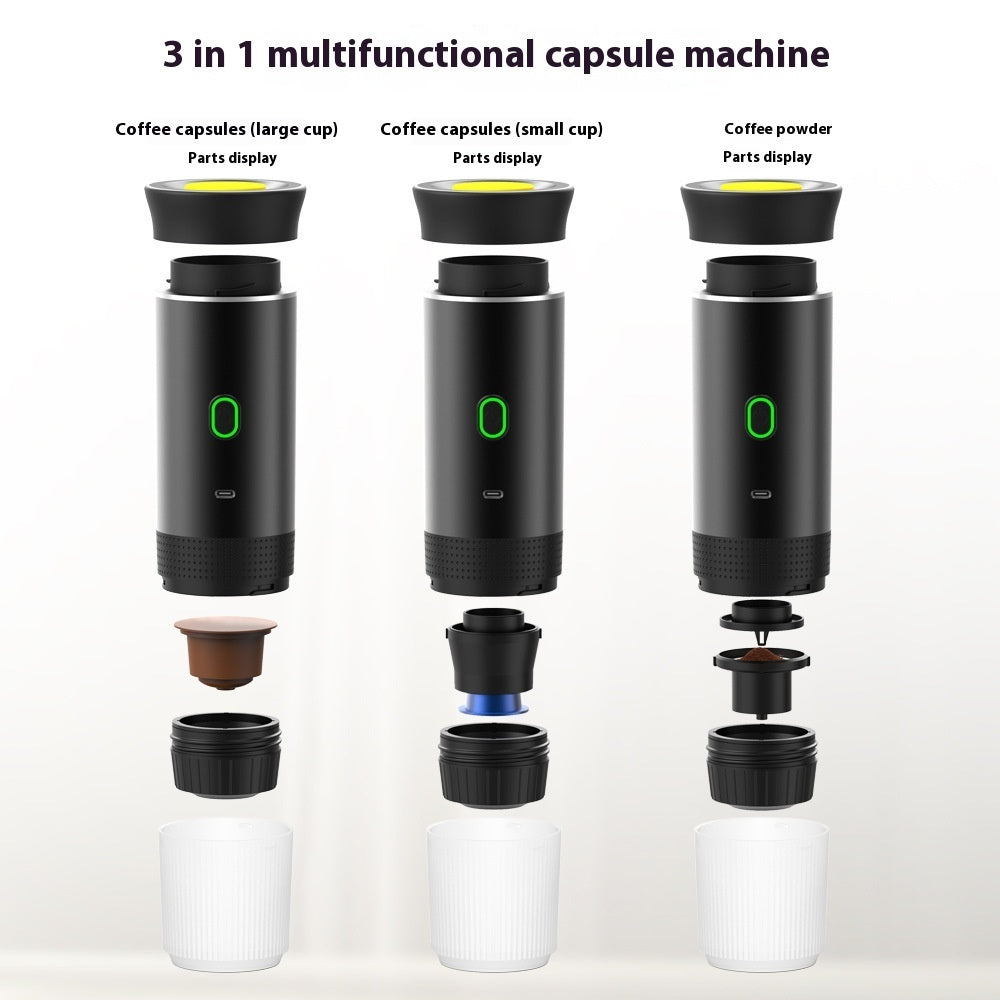 ☕ 3-in-1 Portable Espresso Machine – Coffee Grinder & Capsule Maker - Veluna