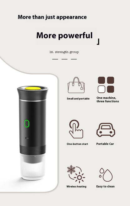 ☕ 3-in-1 Portable Espresso Machine – Coffee Grinder & Capsule Maker - Veluna