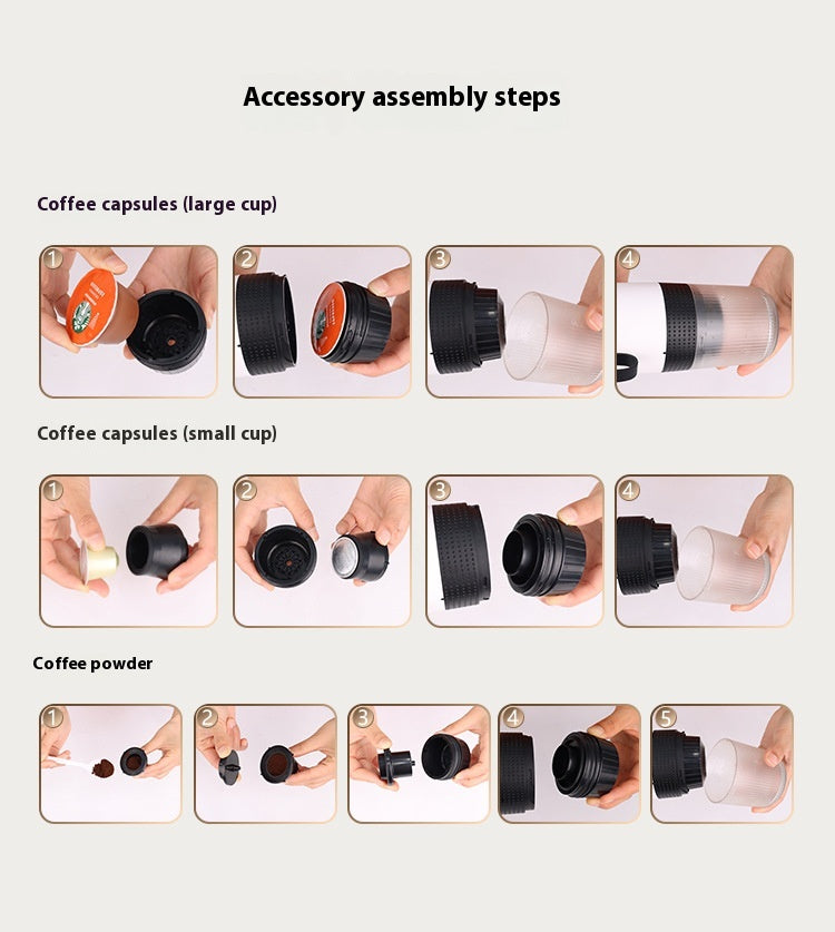 ☕ 3-in-1 Portable Espresso Machine – Coffee Grinder & Capsule Maker - Veluna