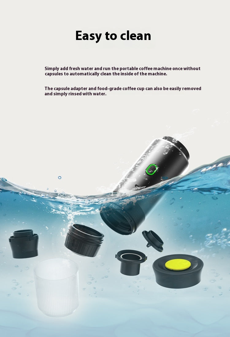 ☕ 3-in-1 Portable Espresso Machine – Coffee Grinder & Capsule Maker - Veluna
