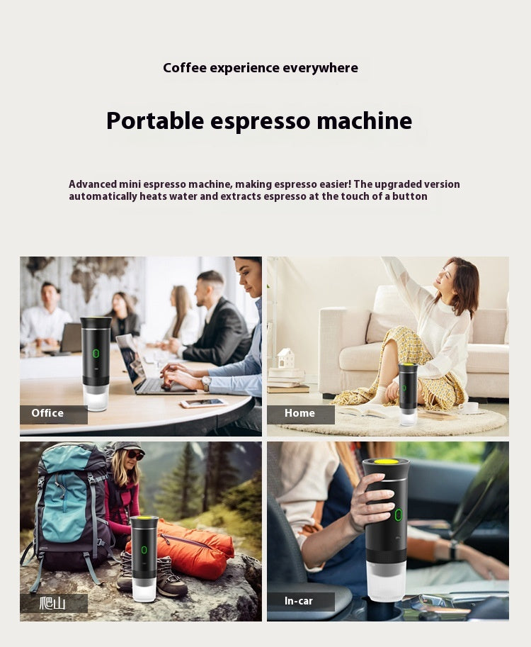 ☕ 3-in-1 Portable Espresso Machine – Coffee Grinder & Capsule Maker - Veluna