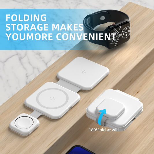 ⚡ 3-in-1 Magnetic Foldable Wireless Charger – Fast Charging Station - Veluna