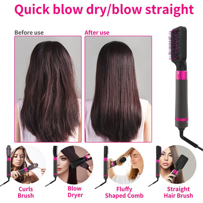 💇‍♀️ Professional 5-in-1 Hair Dryer Brush – Dryer, Straightener & Curler - Veluna