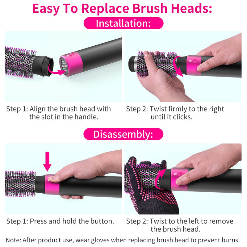 💇‍♀️ Professional 5-in-1 Hair Dryer Brush – Dryer, Straightener & Curler - Veluna