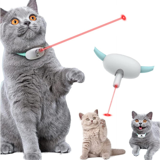 Automatic smart laser cat toy collar for interactive play
