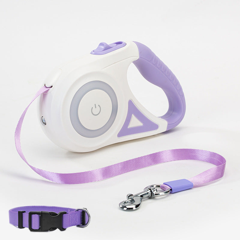 Retractable pet leash with automatic one-button brake