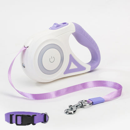 Retractable pet leash with automatic one-button brake