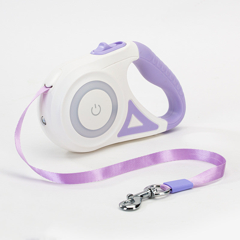 Retractable pet leash with automatic one-button brake